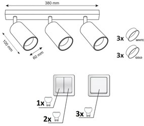 Spot MARIBEL 3xGU10/10W/230V alb