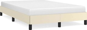 vidaXL Cadru de pat fără saltea cremă 120x190 cm piele artificială