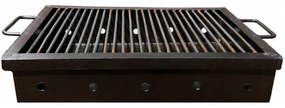 Gratar de Gradina Traditional din Fier , Realizat Manual, picioare detasabile, 60 X 40 X 71 CM, Tabla 2 mm,sarma grill 8mm, Negru