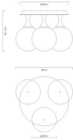 Lustră aplicată Globo 15885-3D DALTON 3xE27/10W/230V