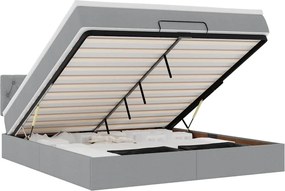 vidaXL Pat otoman cu saltea țesătură gri deschis 160x200 cm