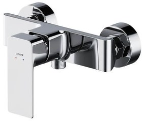 Set paravan dus walk-in cu usa glisanta, 100x195 cm, crom lucios, Deante Prizma cu baterie, para dus cu bara si furtun, Grohe New Tempesta 110