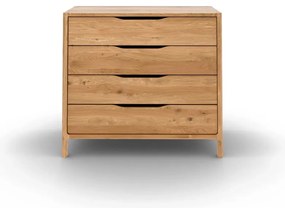 Comodă în culoare naturală joasă din lemn de stejar 95x80 cm Twig – The Beds