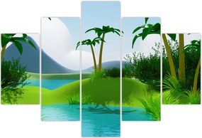 Tablou - Lac în junglă (150x105 cm)