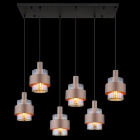 Globo 15560-6HA - Candelabru suspendat pe cablu MILLEY, 6xE27/60W/230V