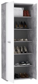 Comodă/pantofar SIMO, alb/gri beton