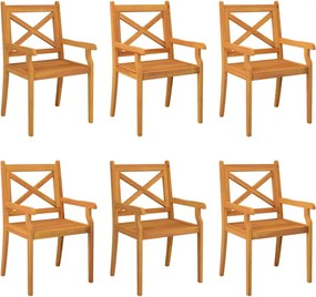 vidaXL Scaune de exterior, 6 buc., lemn masiv de acacia