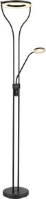Globo 59038SD - Lampă de podea LED dimabilă EBRO 20W/230V + 4W 3000K neagră
