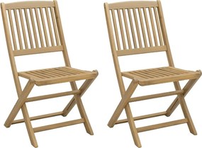 vidaXL Scaune grădină pliante 2 buc. 44x50x88 cm lemn masiv acacia
