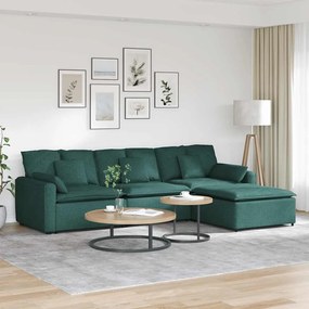 vidaXL Canapea modulară cu taburet și perne, verde închis
