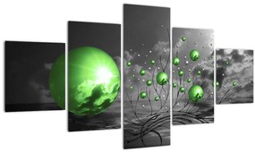 Tablou  bilelor verzi abstracte (125x70 cm), în 40 de alte dimensiuni noi