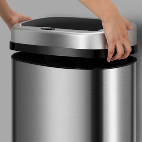 Coș de gunoi pătrat cu senzor - 50 L - argintiu