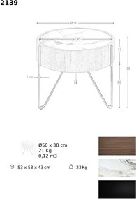 Masuta auxiliara deosebita design LUX Walnut-Marble