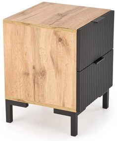 Noptieră Maisie, stejar kraft / negru
