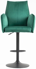 HR280W Scaun Verde din Catifea cu Bază Neagră