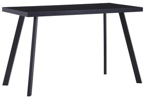 vidaXL Masă de bucătărie, negru, 120 x 60 x 75 cm, sticlă securizată