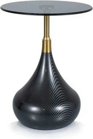 Masuta TAURUS, negru/auriu, sticla/metal, 40x40x54 cm