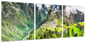 Tablou - Machu Picchu (cu ceas) (90x30 cm)