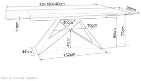 Masa de bucaterie Westin 180 x 90 cm, marmura