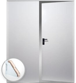 Usa metalica dubla blat 40 mm din otel multifunctionala pentru boxa RAL 9003 1800(900+900), 2050