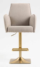 HR280KW Scaun Latte Boucle cu Bază Aurie