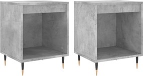 vidaXL Noptiere, 2 buc., gri beton, 40x35x50 cm, lemn compozit