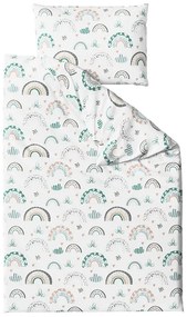 Lenjerie de pat din bumbac pentru patut RAINUBI alb Dimensiunile lenjeriei: 45 x 65 cm | 90 x 135 cm