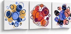 Tabloul cercuri colorate (cu ceas) (90x30 cm)