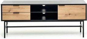 Comoda TV MURANO, stejar artisan/negru, PAL/metal, 150x40x61 cm