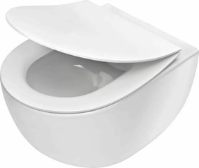 Set vas WC suspendat Deante Peonia Zero si capac softclose alb