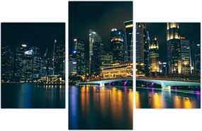 Tablou - Singapore noaptea (90x60 cm)