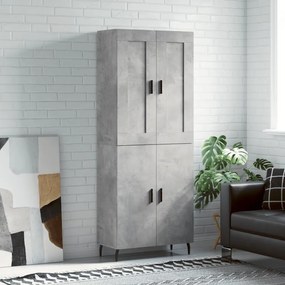 vidaXL Dulap înalt, gri beton, 69,5x34x180, lemn compozit