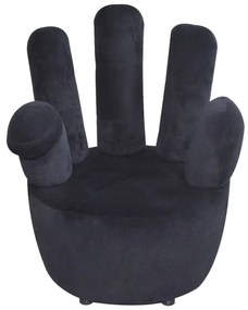 241730 vidaXL Scaun model mână, negru, catifea