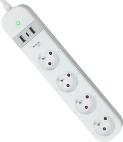Prelungitor inteligent cu întrerupător Retlux 4Z + 2xUSB-A+1xUSB-C 1,5m Wi-Fi Tuya alb