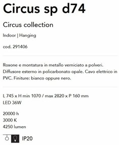 Lustra / Pendul LED suspendata design modern circular Circus sp d74 negra