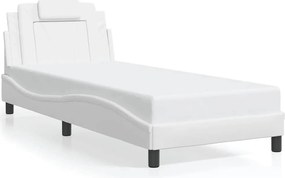 vidaXL Cadru de pat, Viana, fără saltea, alb, 90x200 cm, piele ecologică