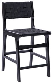 Scaun Bar Sylvanna Lemn, Tapiterie Piele Ecologica Negru