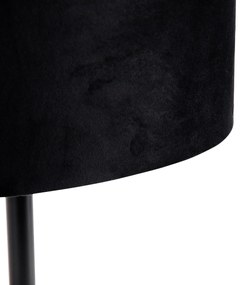 Lampă de masă neagră cu abajur oval din catifea neagră 35cm - Simplo