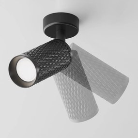 Aplica de perete / tavan design tehnic Focus negru