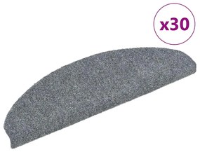 vidaXL Covorașe autoadezive pentru scări, 30 buc., 65x21x4 cm, gri deschis, semirotunde, mari