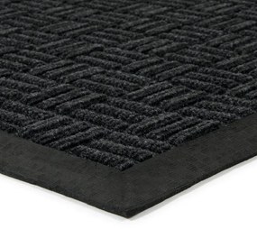 Covoraș pentru curățare textil Criss Cross 45 x 75 x 0,8 cm, negru