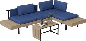 Outsunny Set de Mobilier de Gradina cu 3 Piese, cu Canapea | Aosom Romania
