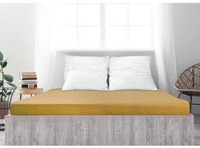Cearșaf de pat 4Home jersey Ideal mustar , 200 x 200 cm, 200 x 200 cm