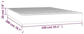 Saltea de pat cu arcuri, cappuccino, 140x200x20 cm, piele eco Cappuccino, 140 x 200 cm