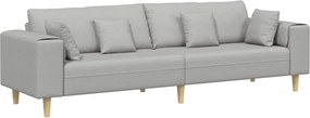 vidaXL Canapea cu pernă Gri nori 250 x 77 x 76 cm țesătură