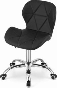 Set pentru birou ZARIMO masa 80x40 cm, alb/stejar sonoma + scaun AVOLA din piele ecologica, negru