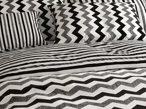 Lenjerie de pat din bumbac Renforce DUNGI alb-negru Dimensiune lenjerie de pat: 70 x 90 cm | 140 x 200 cm