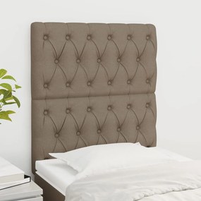 vidaXL Tăblii de pat, 2 buc, gri taupe, 80x7x78/88 cm, textil