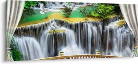 Tablou - Privire la cascade magice (120x50 cm)