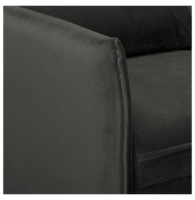 Canapea gri închis cu tapițerie din catifea 138 cm Juli – Ropez